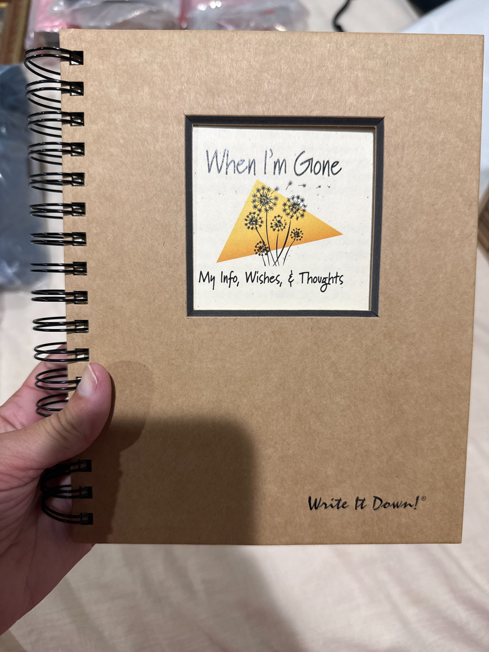 When I’m Gone End Of Life Planning Journal Spiral Bound NWOT